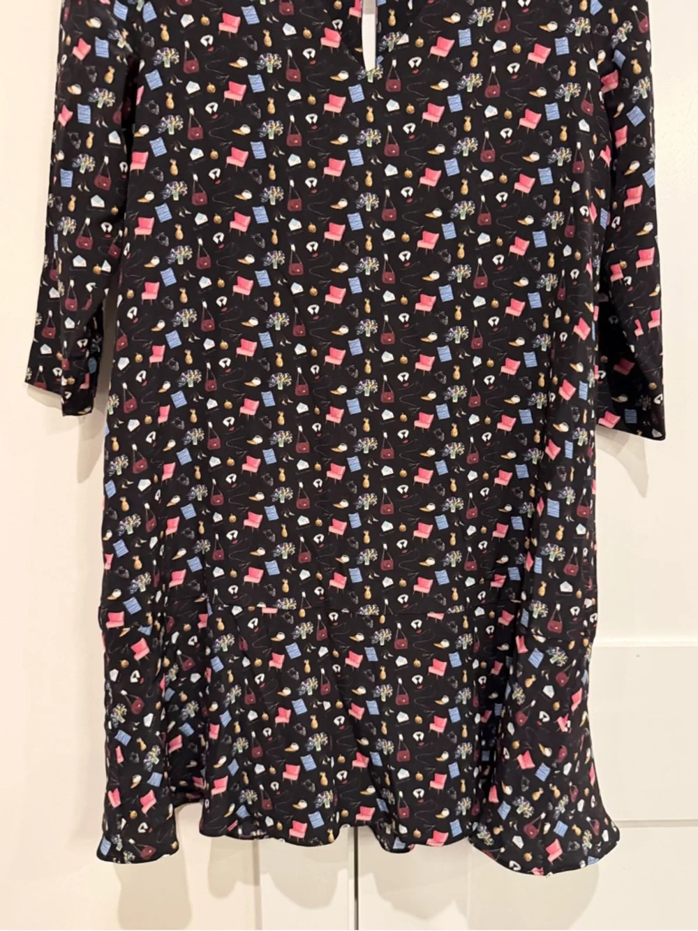 Sezane x Le Bon Marche Rive Gauche Silk Aimee Printed Shift Dress Size 36 US S